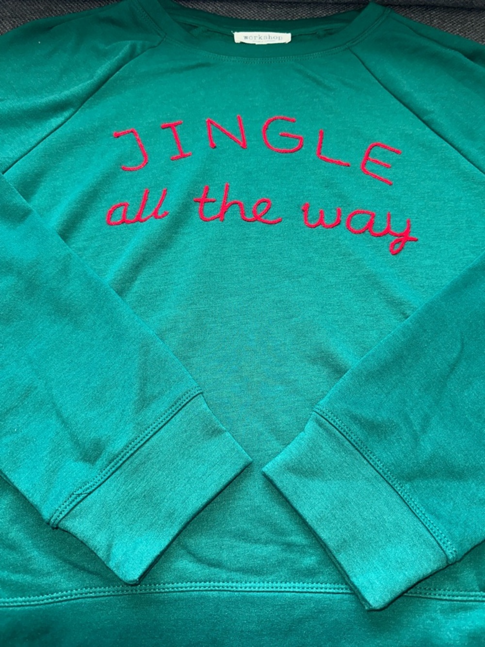 Workshop Kids' Teal "Jingle All The Way" Pajama Top